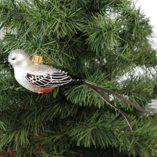 Old World Christmas 1.75 In Scissor-Tailed Flaycatcher Tree Ornament , Ornament Bird Gray {3}