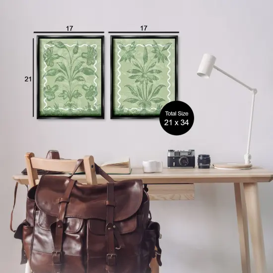 Stupell Industries Symmetrical Leafy Botanicals 2pc Floating Frame Set By Lil' Rue {3}