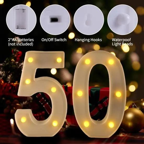 50th Birthday Light Up Sign Decorations {3}