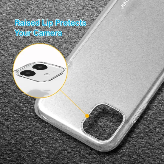 Insten Ultra Slim Soft TPU Rubber Protective Cover Compatible with iPhone 11 6.1" 2019 [Reinforced Camera Protection / Support Wireless Charging] Clear {3}