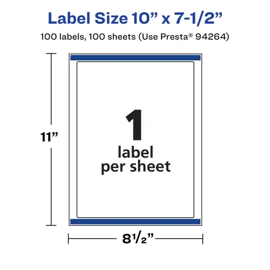 Avery Durable Waterproof Rectangle Labels with Sure Feed, 10" x 7.5" {5}