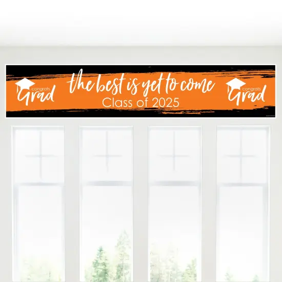 Big Dot of Happiness Orange 2025 Graduation Party Decorations Party Banner {6}