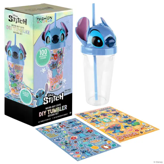 Fashion Angels: Disney Stitch - DIY Tumbler Design Kit - 16oz Cup, Decorate & Collage w/ 100 Stickers, Experiment 626 Character Lid & Straw, Kids 8+ {1}