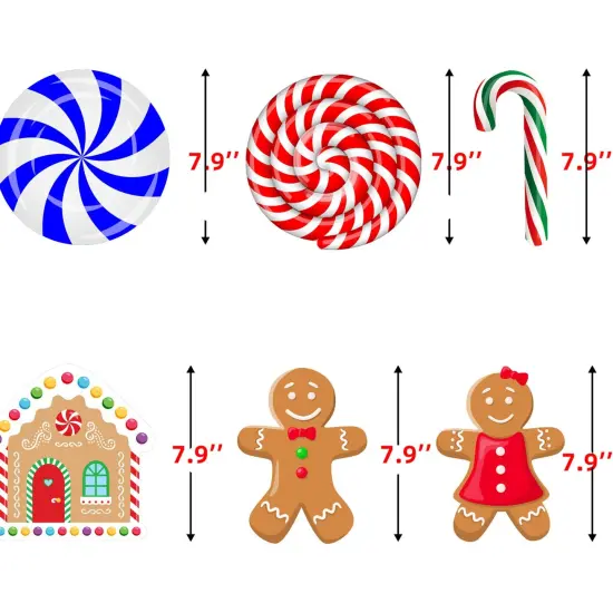 Funnlot 57PCS Peppermint Floor Decals Christmas Wall Stickers Christmas Decals for Wall Christmas Stickers for Wall Candy Wall Stickers Christmas for Candyland Decoration {6}