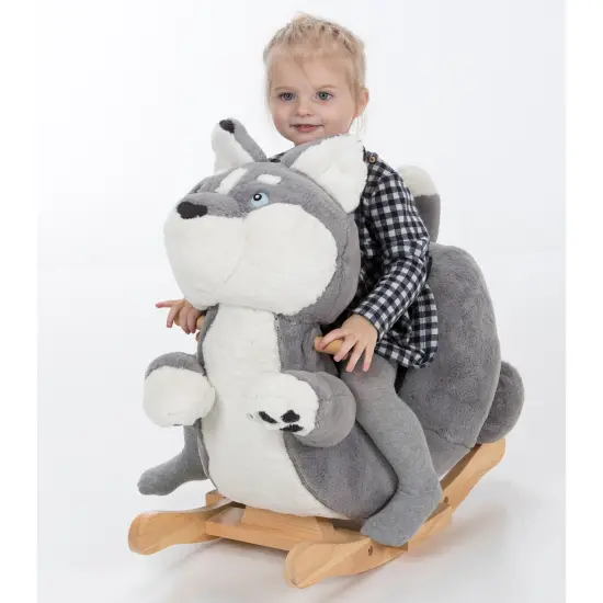 Gerardo's Toys: Little Rockers - Wolf - Wooden Plush Ride-On Rocking Animal Toy, Plays Music, Removable Soft Fabric Cover, Toddler & Kids Ages 24mo+ {5}