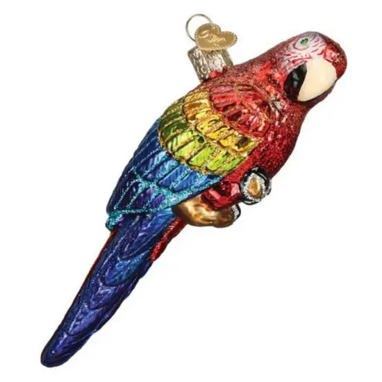 Old World Christmas 1.75 In Tropical Parrot Christmas Tree Ornament , Talk Brightly Colored Plumage Multicolored {1}