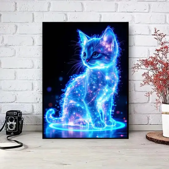 Cat Diamond Painting Kits for Adults DIY Round Gem Art Animal Cute Cat Diamond Art Kits for Adults,5D Full Drill Diamond Dots Crafts Paintings Canvas for Beginners Home Decor 12x16Inch {3}