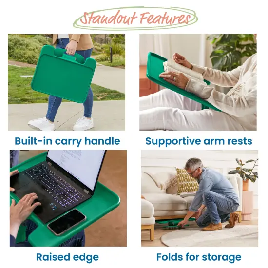 The Surf Folding Portable Lap Desk, Large, Flexible Seating Green {4}