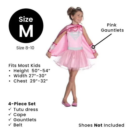 Rubies DC Comics Supergirl Pink Tutu Girl's Halloween Costume Size Medium 8-10 {5}
