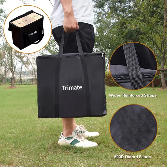 Trimate: Tumbling Tower Giant 28" - Double-Sanded Smooth Natural Wood, 54 Blocks, Durable & Portable Carry Bag, Indoor & Outdoor, Family Party Game Age 8+ {5}