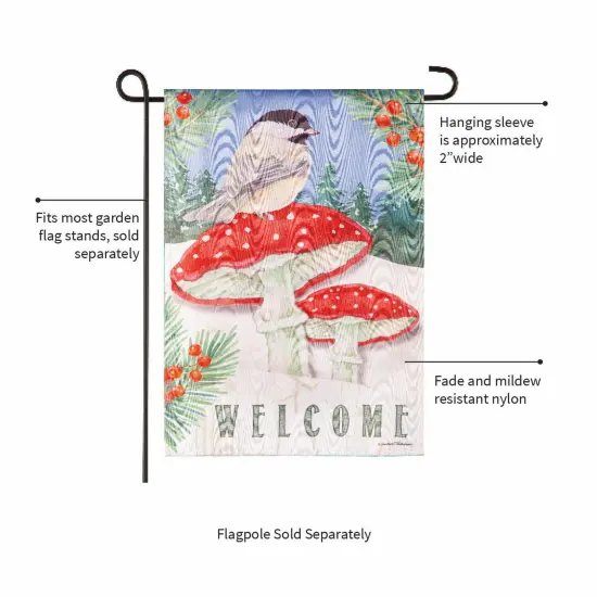 Chickadee and Winter Welcome Garden Flag 2 Sided {5}