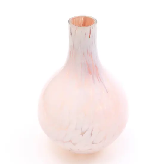 Decorative Splutter Round Glass Vase Peach {4}