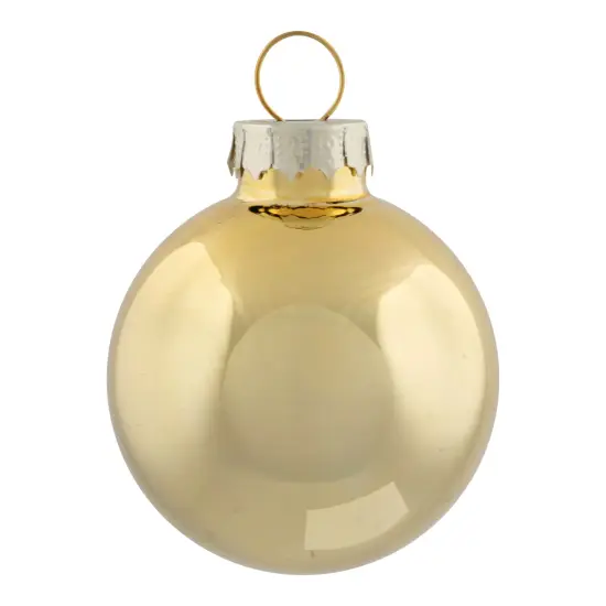 Northlight 10ct Shiny and Matte Champagne Gold Glass Ball Christmas Ornaments 1.75" (45mm) {6}