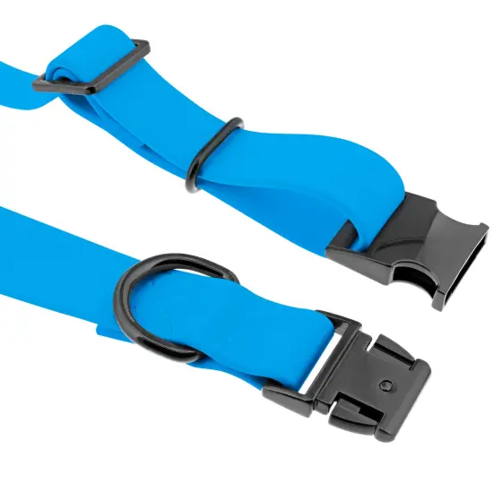 MiMu Large Silicone Dog Collar - Blue 25.5in Stylish Dog Collar with Clasp Buckle {4}