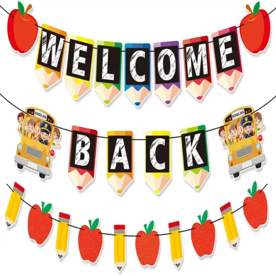 Welcome Back to School Banner Decorations 9.8 Feet {1}
