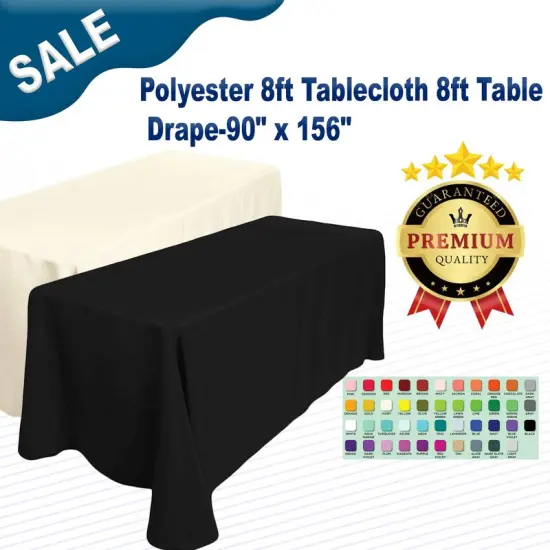 90" x 156" Polyester 8ft Tablecloth {2}