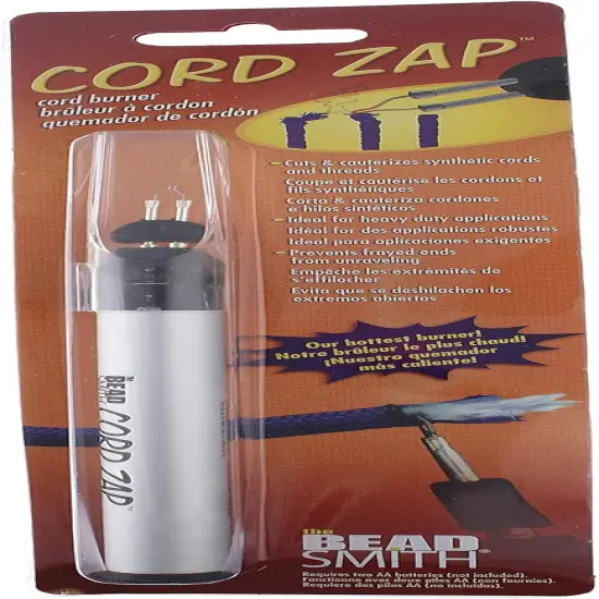 The Beadsmith Cord Zap - 7-Inch Extra Strong Thread Burner for Heavier Cords - Trim, Burn and Melt Thread with one Touch, Ideal for Finishing Bead Weaving and stringing Projects {6}