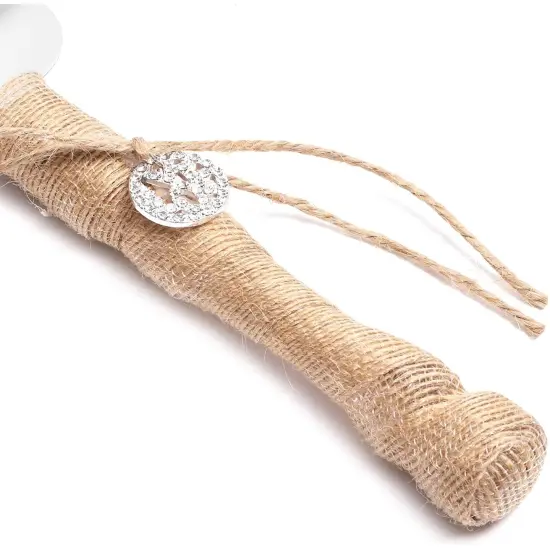 Rustic Wedding Cake Knife and Server Set (2 Pieces) Silver {7}