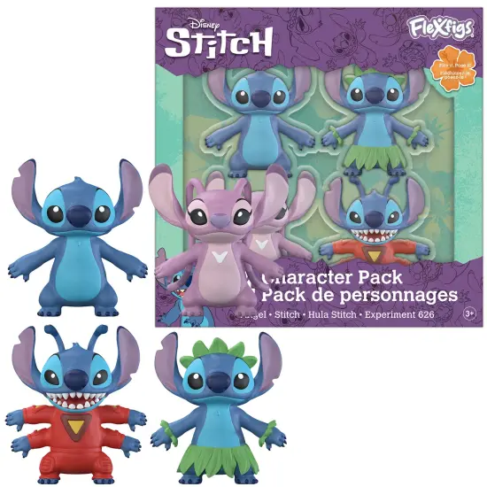 FleXfigs: Lilo & Stictch - 4 Character Pack - Disney Articulated Action Figures, Flex It - Pose It!, Collectible Toy Miniatures, Licensed, Kids Age 3+ {6}