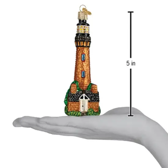 Old World Christmas 5.0 Inch Currituck Lighthouse Christmas Tree Ornament , North Carolina Gold {2}