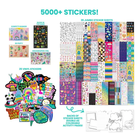 Fashion Angels: 5,000+ Ultimate Sticker Set - Cute Assorted Vinyl-3D-Puffy Stickers, Storage Pouch, Decorate Toys-Crafts-Notebooks-Journals, Kids 6+ {5}
