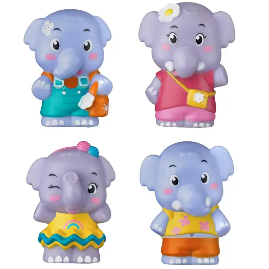 Timber Tots: Elephant Family - 4 Character Set, Jungle Animal Toy Figurines, 1.75-2" Miniatures w/ Unique Details, Nature Playset, Kids-Toddlers 18Mo+ {1}