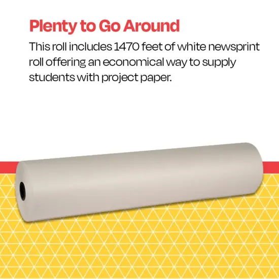 School Smart Newsprint Roll, 36 Inches x 1470 Feet, White {4}