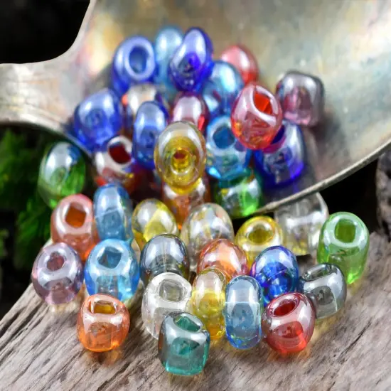 50G Transparent Multi Luster Czech 2/0 Seed Beads {4}