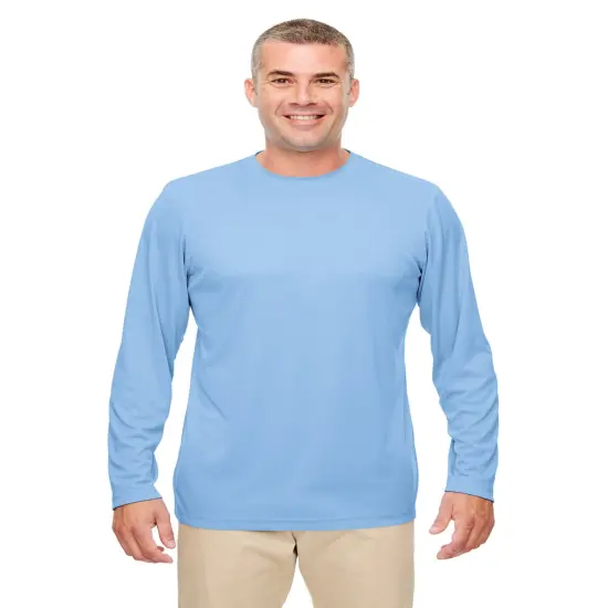 UltraClub&reg; Dry Performance Long-Sleeve Top Columbia Blue {4}