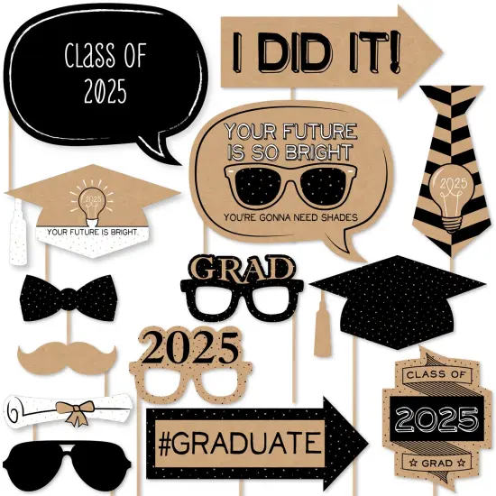 Big Dot of Happiness Bright Future - 2025 Graduation Photo Booth Props Kit - 20 Count {1}