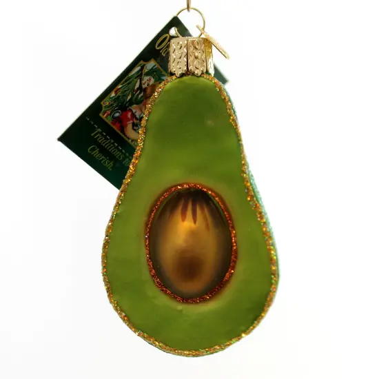 Old World Christmas 3.25 In Avocado Tree Ornament , Rnament Fruit Seed Green {1}