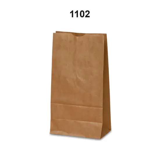 Kraft Paper Grocery Bags 4 1/4'' x 2 3/8'' x 8 3/16'' {2}