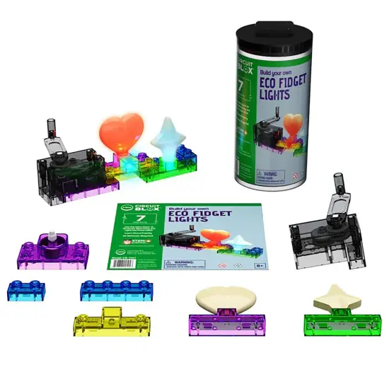 E-Blox: Circuit Blox: BYO Eco Fidget Lights - 7 Projects - Build Your Own Set, LED DIY STEM Bricks Toy, Colorful Building Blocks Kit, Kids Ages 8+ {3}