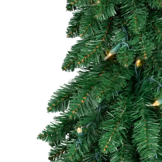 Northlight Pre-Lit Pencil Alpine Artificial Christmas Tree - 3' - Clear Lights Green {6}