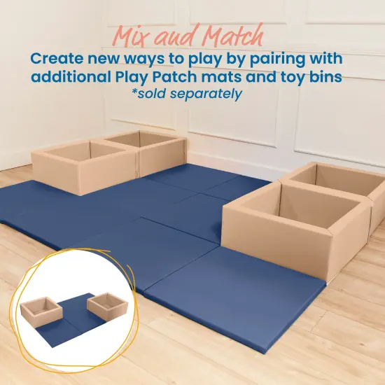 Play Patch Activity Mat Squares, Modular Playmat, 4-Pack Navy {5}