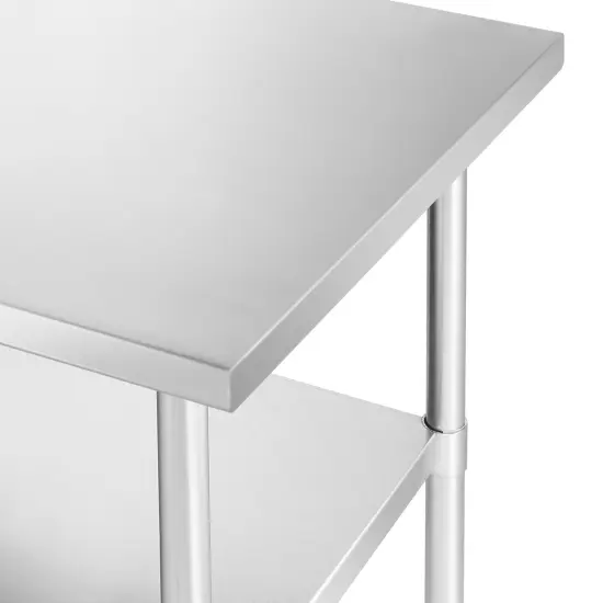 KUTLER Stainless Steel Table, NSF Heavy Duty Commercial Kitchen Prep and Work Table with Undershelf for Restaurant, Hotel, Home {3}
