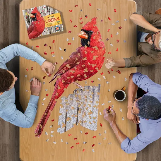 Madd Capp: I Am Cardinal - 1000 Piece Puzzle - Unique Bird-Shaped Jigsaw, 21x36" Assembled Size, Poster Reference, Edcuational Fun Fact Booklet {4}