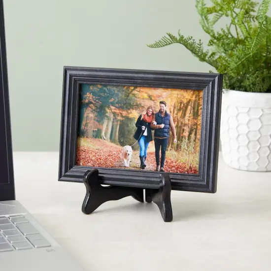 6-Pack Small Wooden Plate Stands for Display 6 Inch, Picture Easels for Desk, Tabletop, Arts and Crafts, DIY Projects, Students, Painting, Artists, Classroom (Black) {2}