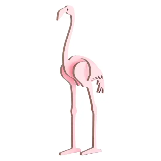 Little & Wood: Woodlet: Small - Flamingo - Pink, 3D Wooden Kit-Set, Bird Puzzle, Easy Assembly Model, Pop Build Fun, Sustainably Sourced Wood, Ages 6+ {1}