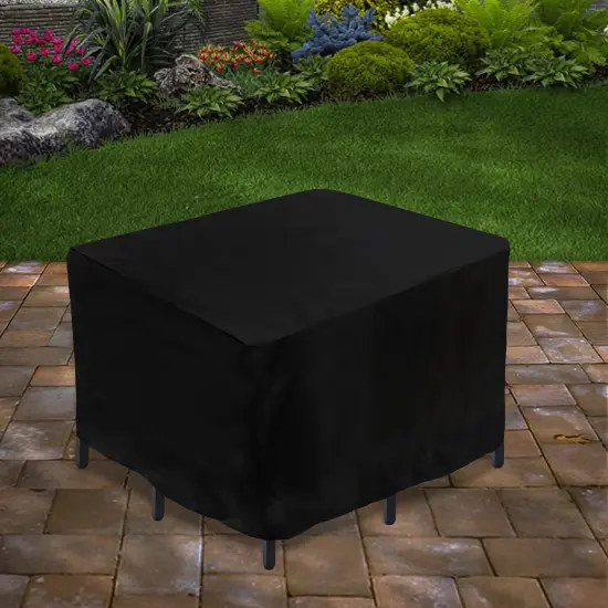 56" Black Patio Furniture Cover- Waterproof with Rope and Metal Buckles {3}