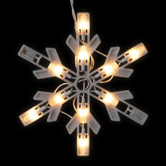 Northlight Twinkling Icicle Snowflake Christmas Lights - Clear - 8.6' White Wire - 100ct {6}