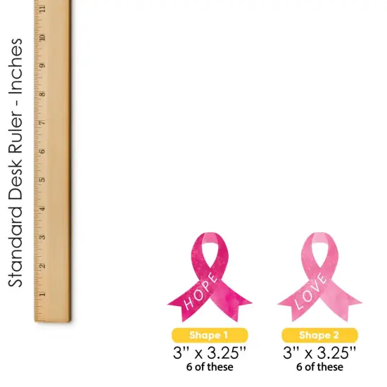 Big Dot of Happiness Pink Ribbon Decor - Small DIY Breast Cancer Awareness Cut-Outs - 24 Count {5}