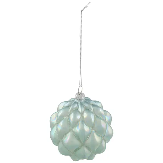 Northlight Iridescent Glass Christmas Ball Ornament - Blue - 4.5" Green {7}