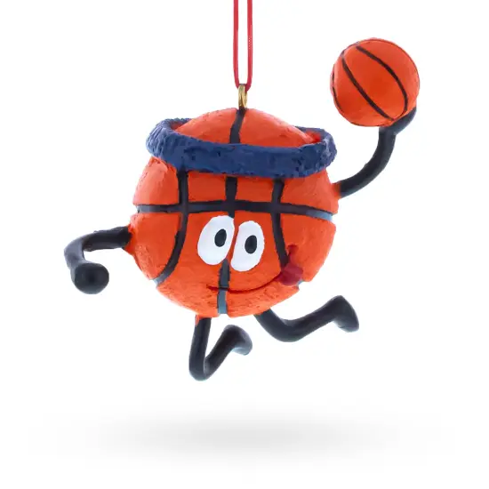 Basketball Character with Headband Resin Christmas Ornament {1}