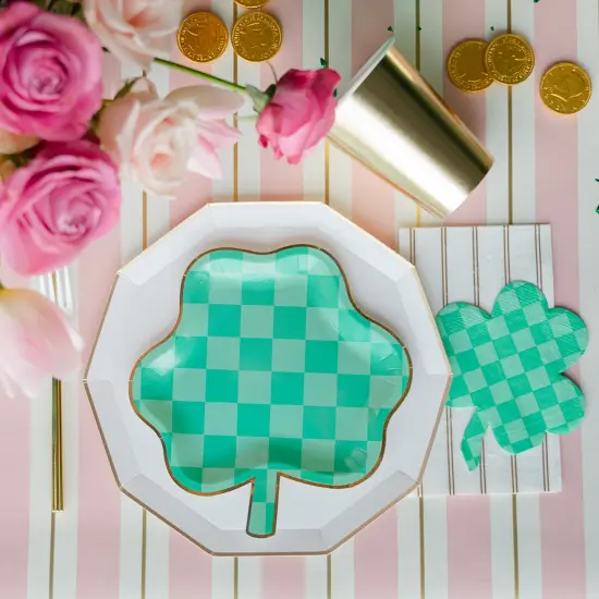 CHECKERED SHAMROCK PLATES {2}