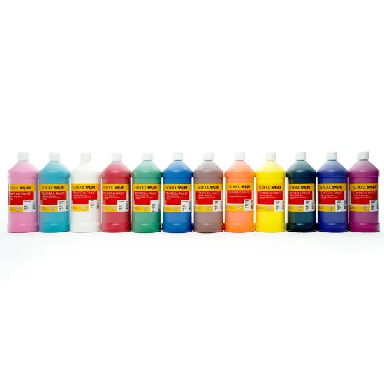 School Smart Tempera Paints, Assorted Colors, Quart Set of 12 {3}