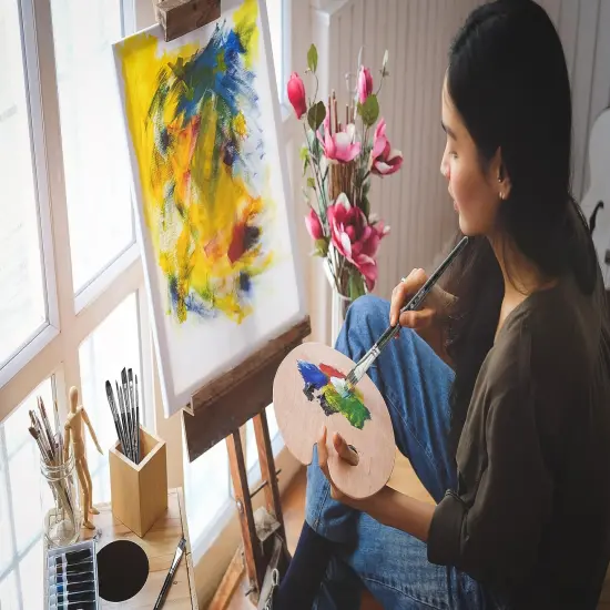 Artist Paint Brush Set of 14 - Paint Brushes for Acrylic Painting, Canvas, Watercolor or Fabric - Painting Art Supplies for Beginners and Experts - Great for Water, Oil or Acrylic Painting {4}