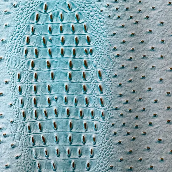 1 Yard Gatorich Faux Leather Vinyl Fabric 54/56" Width Aqua Blue {1}