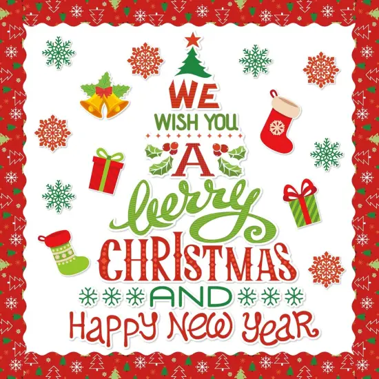 105Pcs Christmas Bulletin Board Decoration Kit {1}