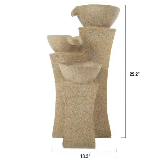 Cascading Bowls Fountain LED Lights Outdoor 25 Inch High Pump Included {4}